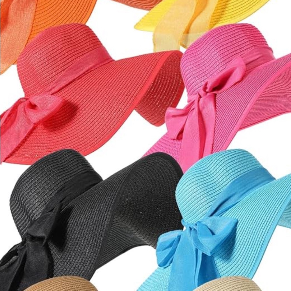 Women's Wide Brim Straw Hats Floppy Sun Hat
